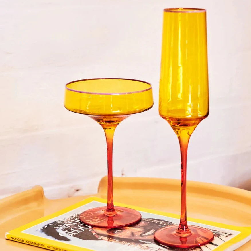 Kip&Co Champagne Glass 2 Piece Set | Tropical Punch available at The Honey Emporium
