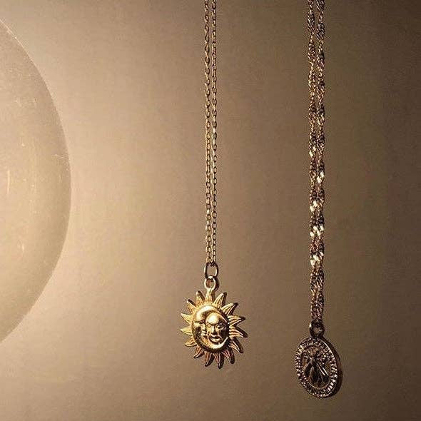 Sol Sun & Moon Necklace Gold