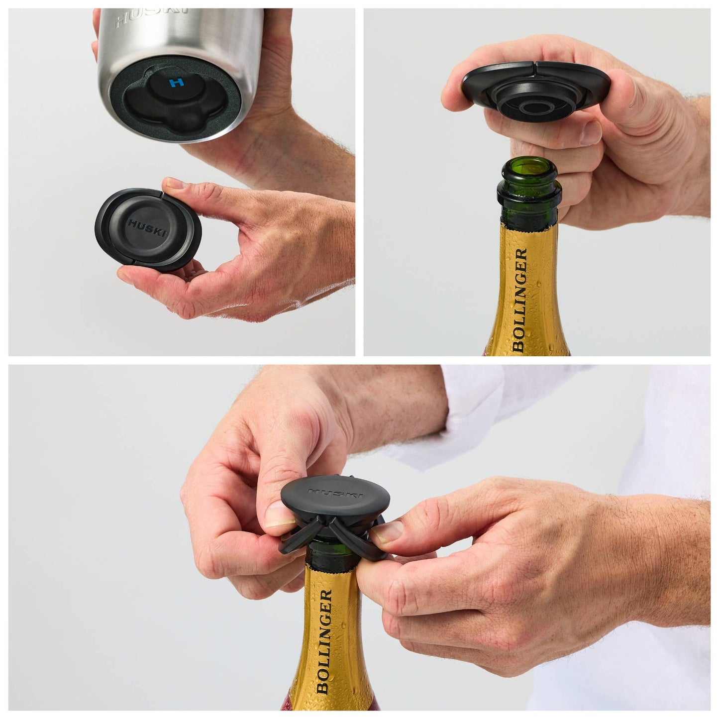Huski Champagne Cooler in Black available at The Honey Emporium