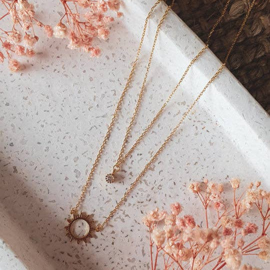 Soleil Double Strand Necklace Gold