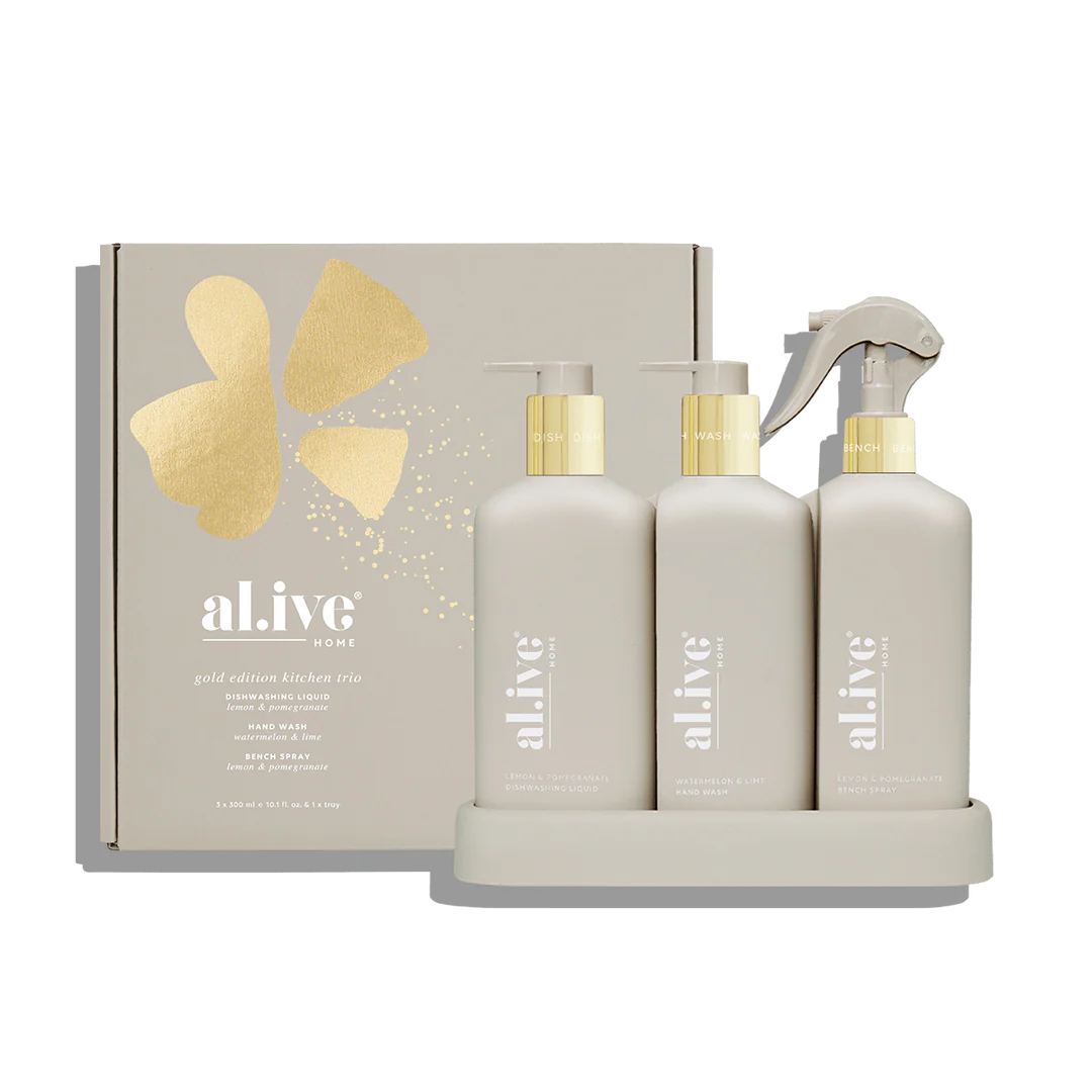 Al.ive Body Gold Edition Kitchen Trio available at The Honey Emporium