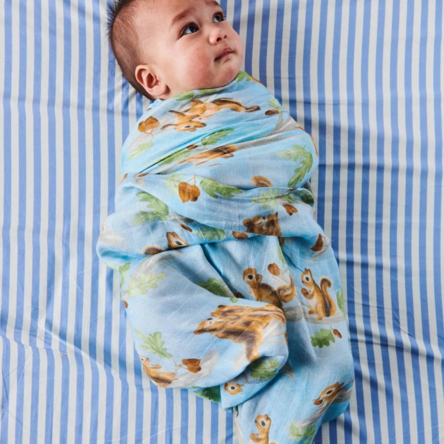 Kip&Co Bamboo Swaddle | Squirrel Scurry available at The Honey Emporium