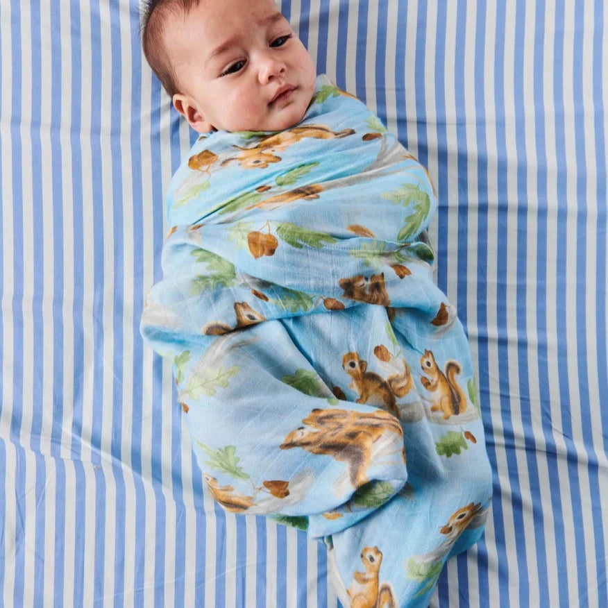 Kip&Co Bamboo Swaddle | Squirrel Scurry available at The Honey Emporium