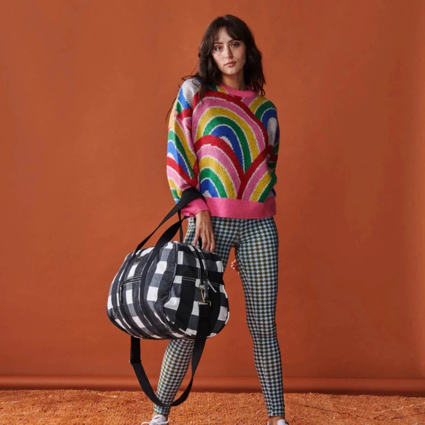 Kip&Co Duffle Bag | Black & White Gingham available at The Honey Emporium