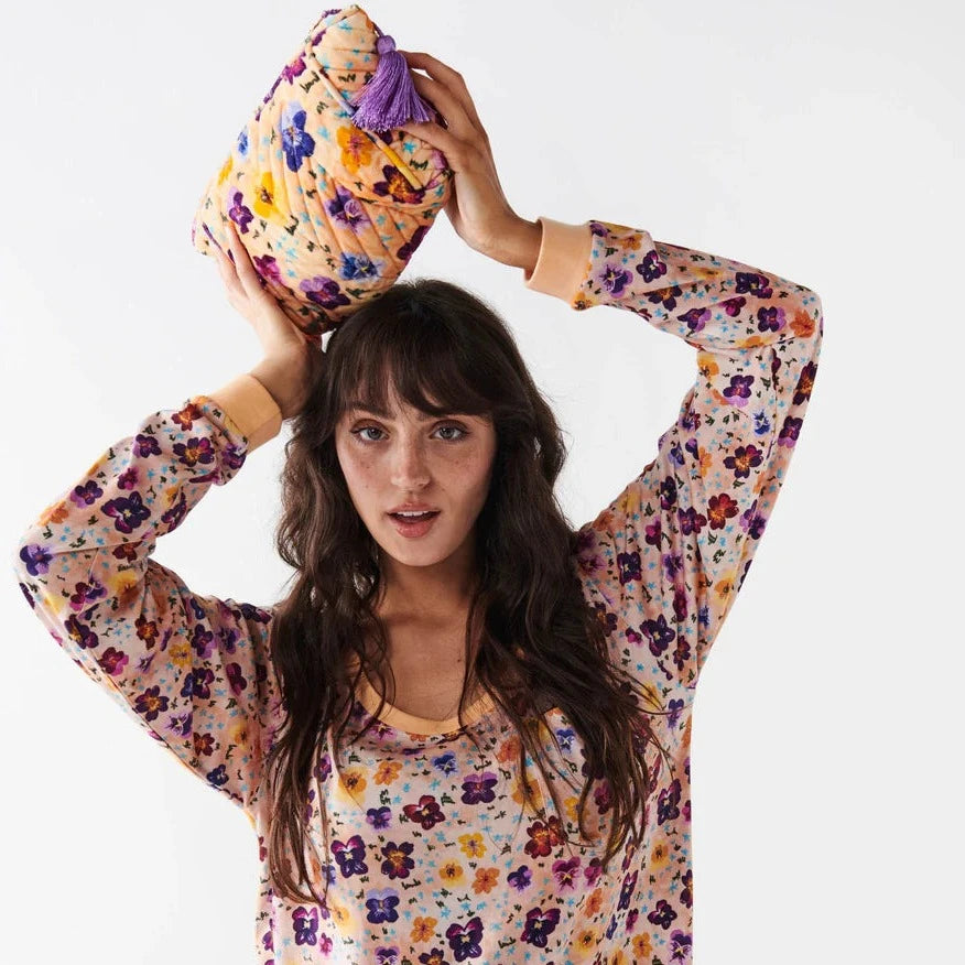 Kip&Co Toiletry Bag | Pansy Velvet available at The Honey Emporium