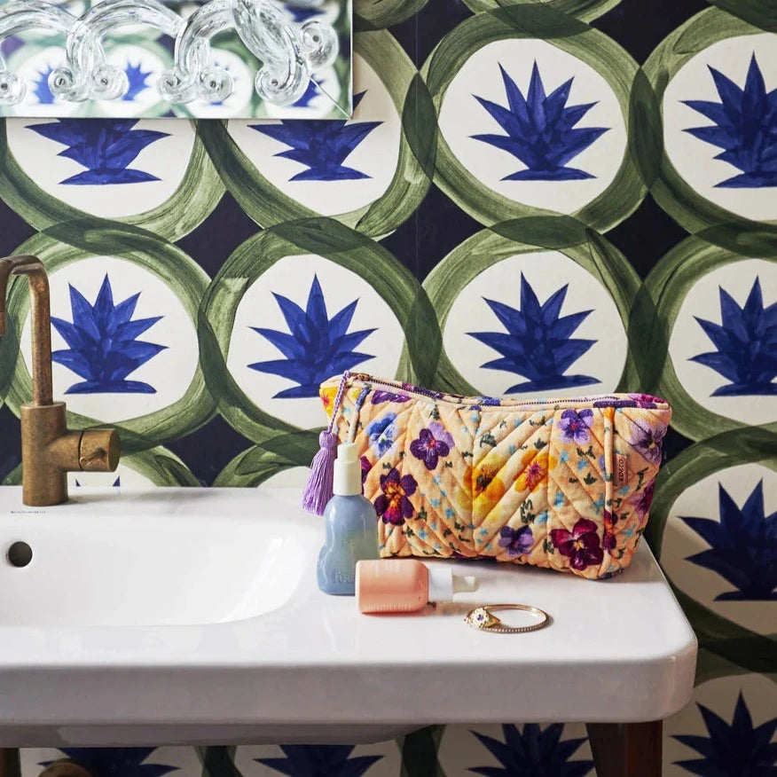 Kip&Co Toiletry Bag | Pansy Velvet available at The Honey Emporium