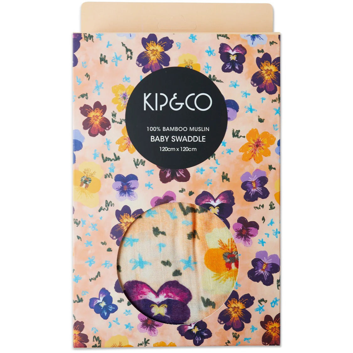 Kip&Co Bamboo Swaddle | Pansy available at The Honey Emporium