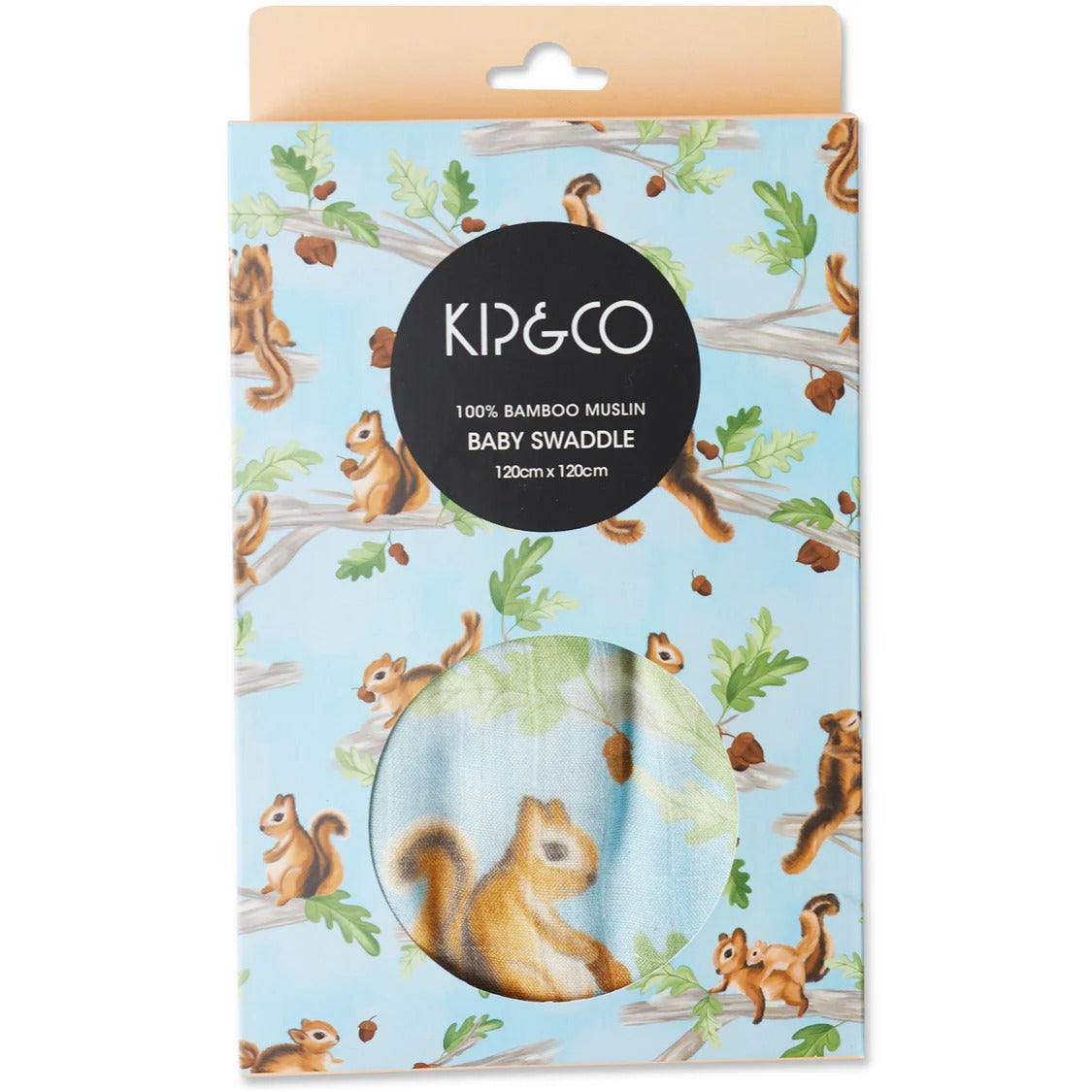 Kip&Co Bamboo Swaddle | Squirrel Scurry available at The Honey Emporium
