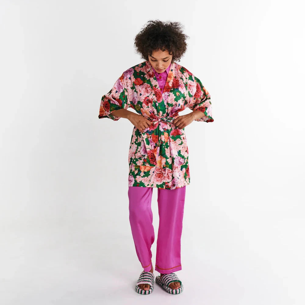 Kip&Co Rose Garden Satin Robe available at The Honey Emporium