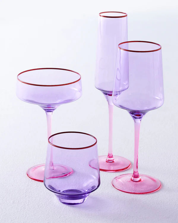 Kip&Co Lilac Colour Block Champagne Glasses available at The Honey Emporium