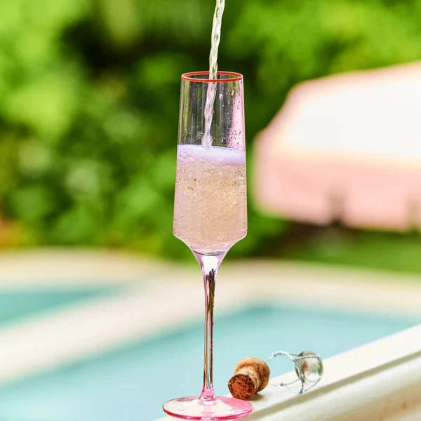 Kip&Co Lilac Colour Block Champagne Glasses available at The Honey Emporium