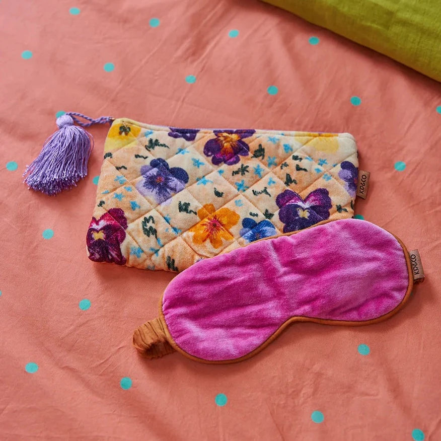 Kip&Co Velvet Cosmetics Purse | Pansy available at The Honey Emporium
