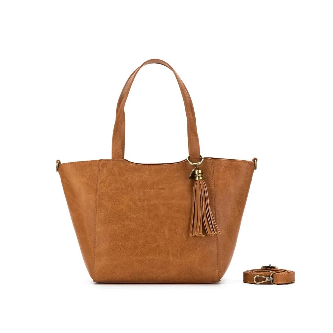 Black Caviar Liana 3 Piece Handbag Set | Tan available at The Honey Emporium