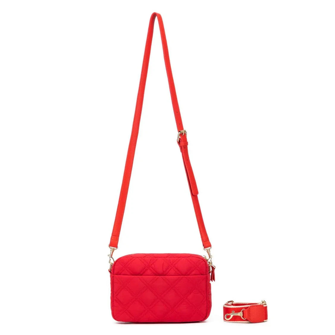 Black Caviar Melrose Quilted Crossbody Bag | Red available at The Honey Emporium
