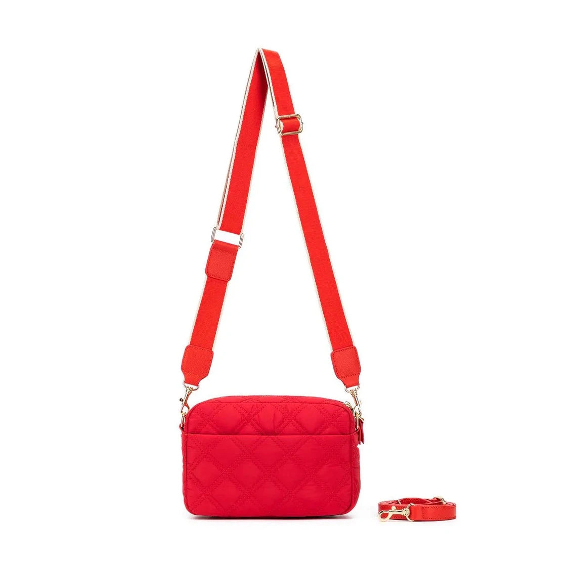 Black Caviar Melrose Quilted Crossbody Bag | Red available at The Honey Emporium