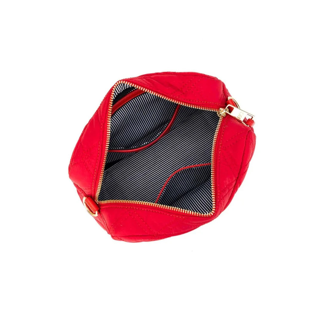 Black Caviar Melrose Quilted Crossbody Bag | Red available at The Honey Emporium
