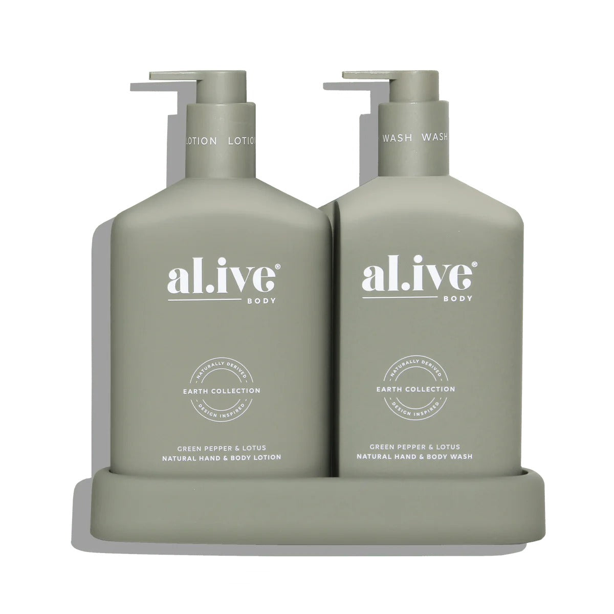 al.ive body Hand & Body Wash & Lotion Duo | Green Pepper & Lotus available at The Honey Emporium