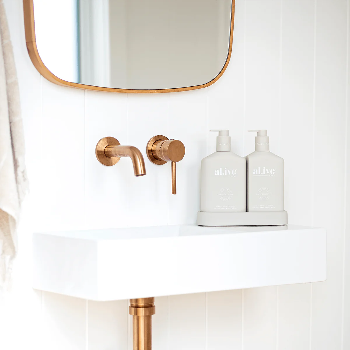 al.ive body Hand & Body Wash & Lotion Duo | Sea Cotton & Coconut available at The Honey Emporium