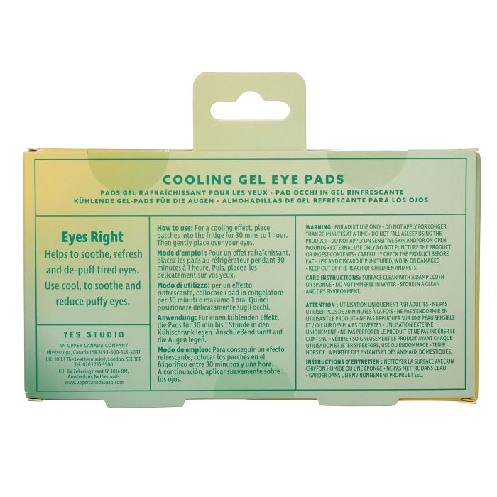 Yes Studio Cooling Gel Eye Pads | Cucumber available at The Honey emporium