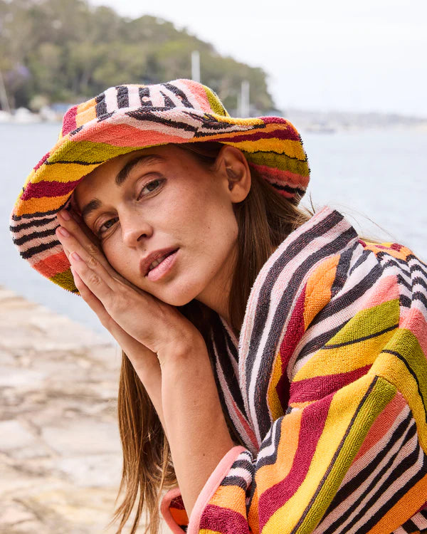 CASABLANCA STRIPE TERRY BEACH HAT