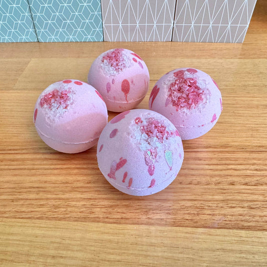 Handmade Rose Quartz Goat Milk Bath Bomb