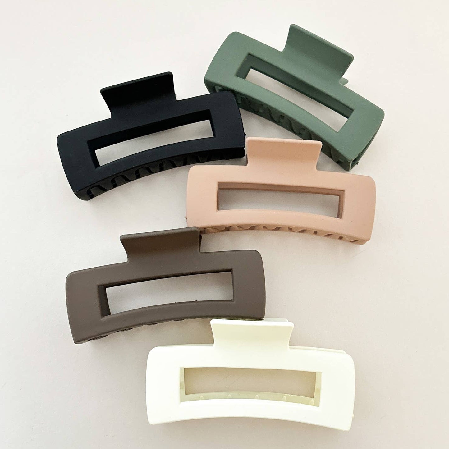 Large Rectangular Matte Claw Clip | Black