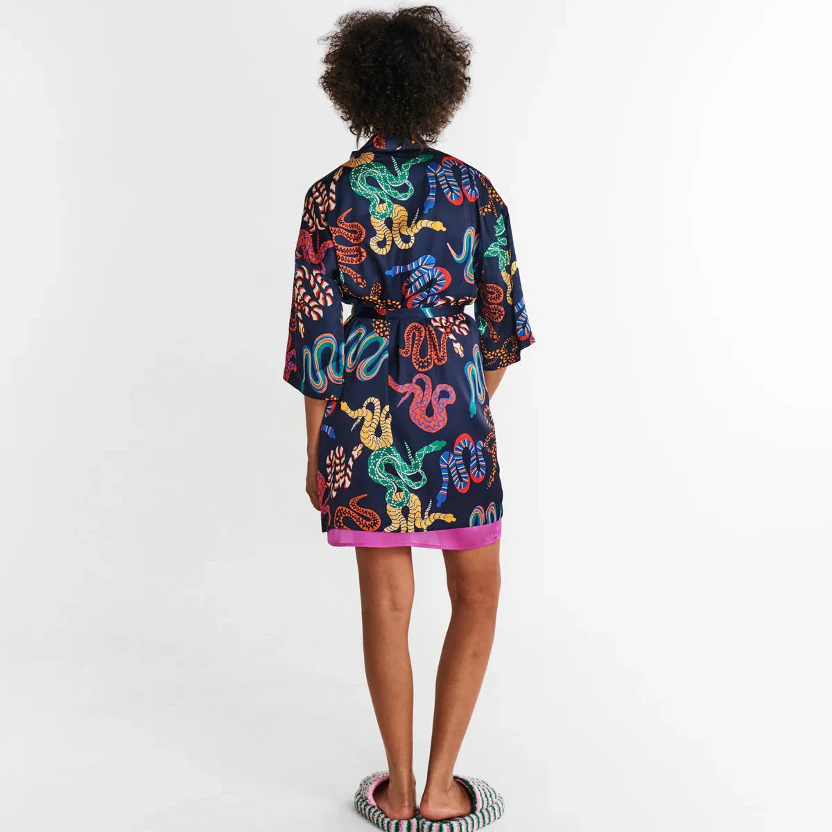 Shimpan Robe Kip&Co Snake Pit Satin Robe | Summer Dressing Gown – The Honey Emporium