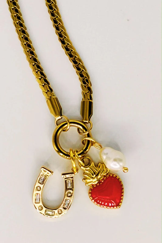Mosk Melbourne Lucky Love Charm Necklace available at The Honey Emporium