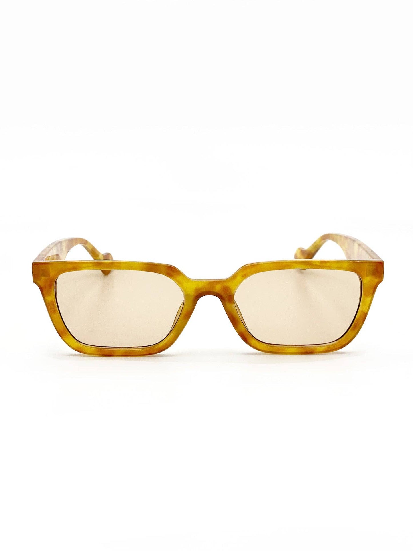 L&S Kitty Rectangular Sunglasses in Vintage Tort