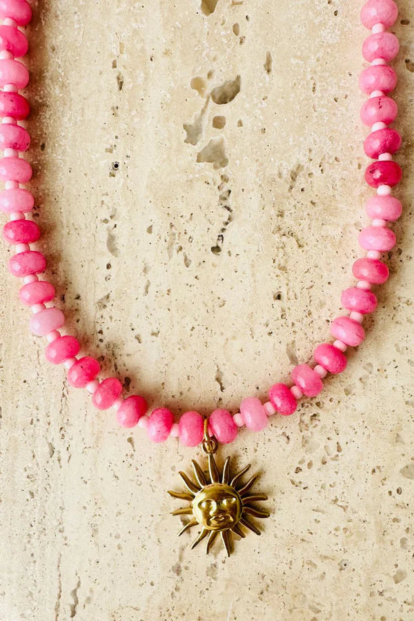 MOSK SUNNY PINK GEM NECKLACE