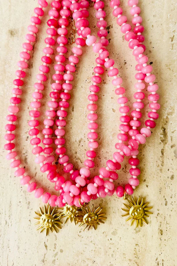 MOSK SUNNY PINK GEM NECKLACE