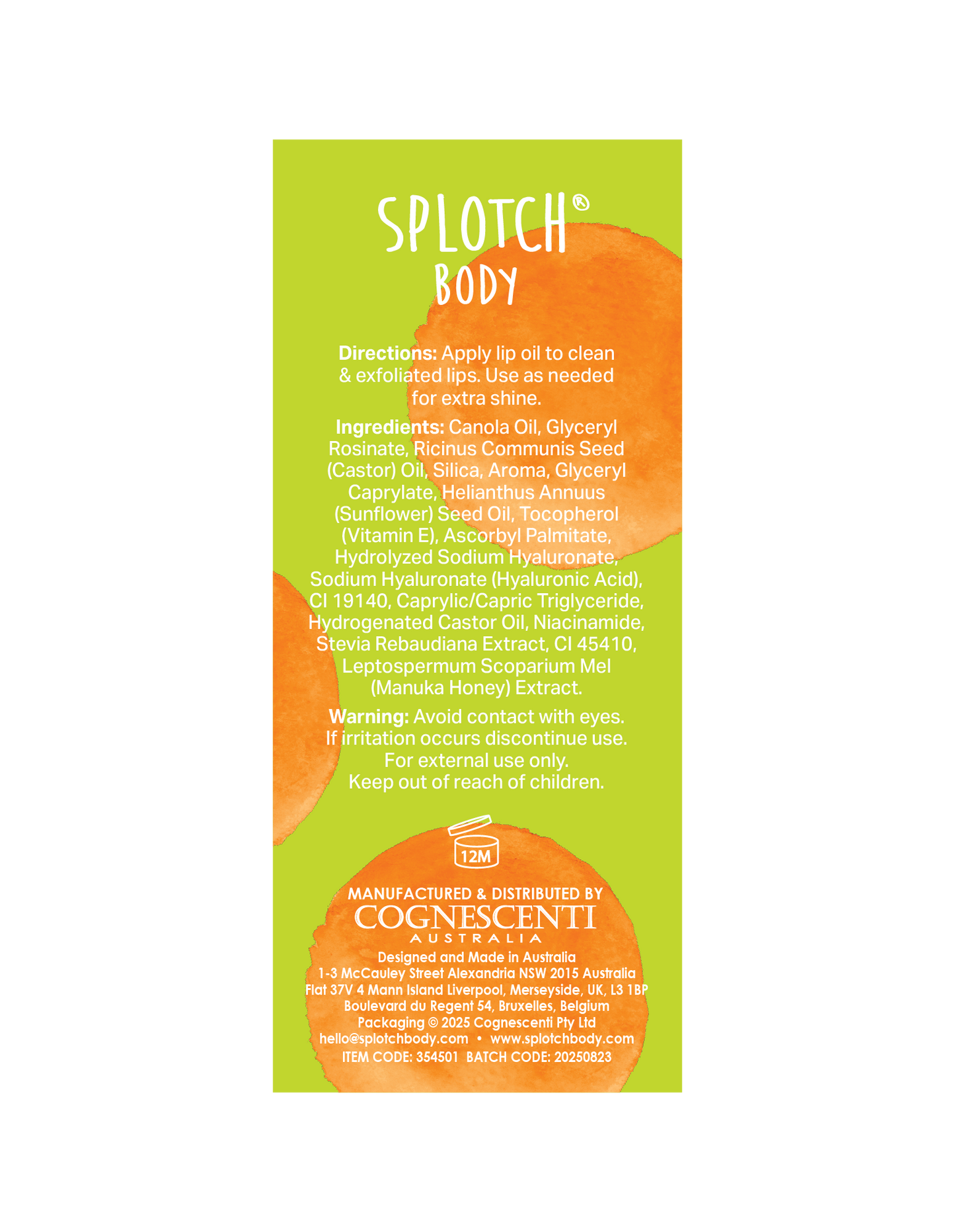 Splotch Body Manuka Honey & Niacinamide Dew Drop…Lip Oil