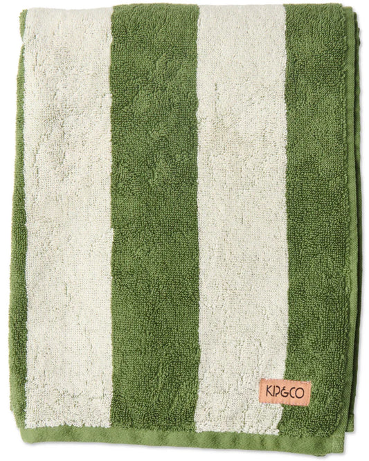 Kip&Co Terry Bath Sheet / Beach Towel | Moss Stripe