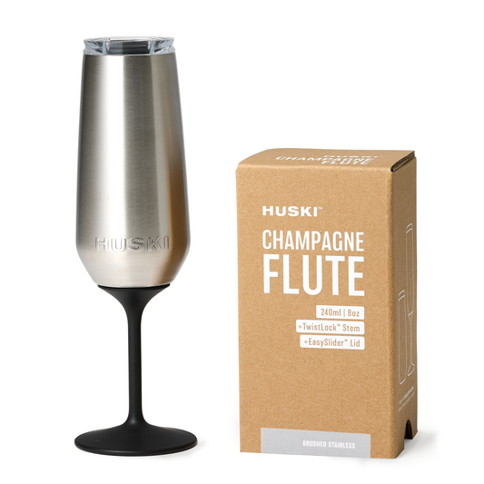 Huski Champagne Flute | Brushed Stainless