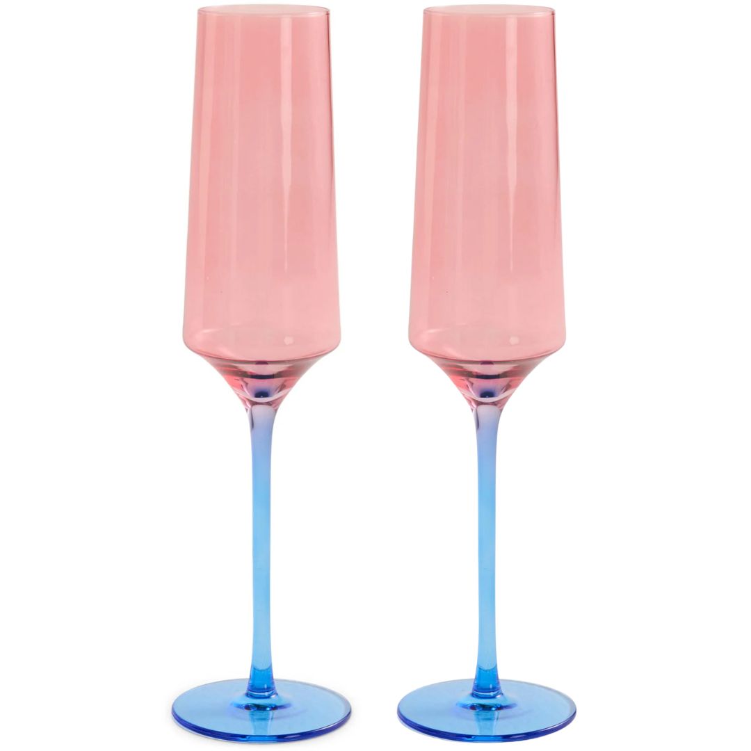 Kip & Co Blue Robin Champagne Glasses | 2 Piece available at The Honey Emporium