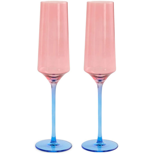 Kip & Co Blue Robin Champagne Glasses | 2 Piece available at The Honey Emporium