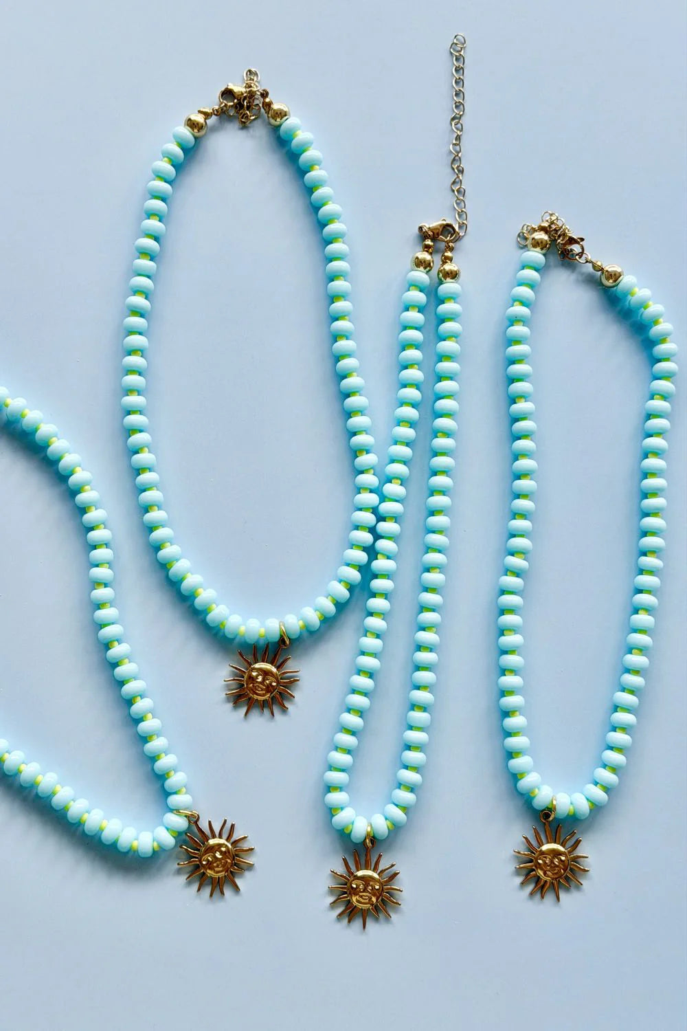 Mosk Melbourne Sky Blue Gem Necklace available at The Honey Emporium