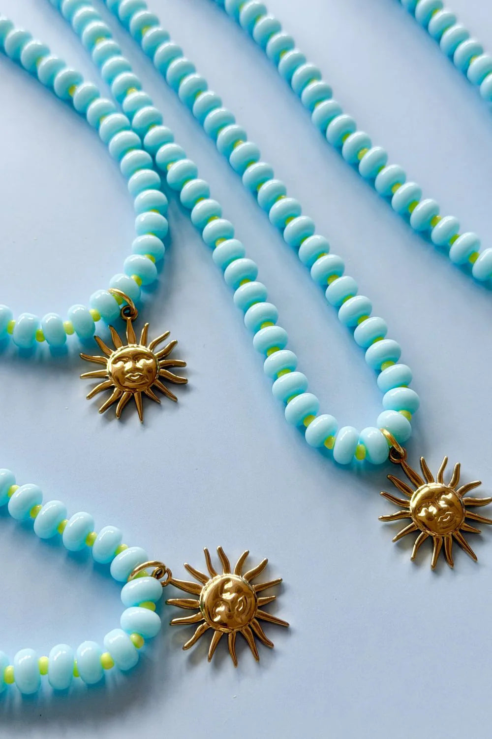 Mosk Melbourne Sky Blue Gem Necklace available at The Honey Emporium