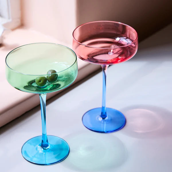 Blue Robin Margarita Glasses | 2 Piece available at The Honey Emporium