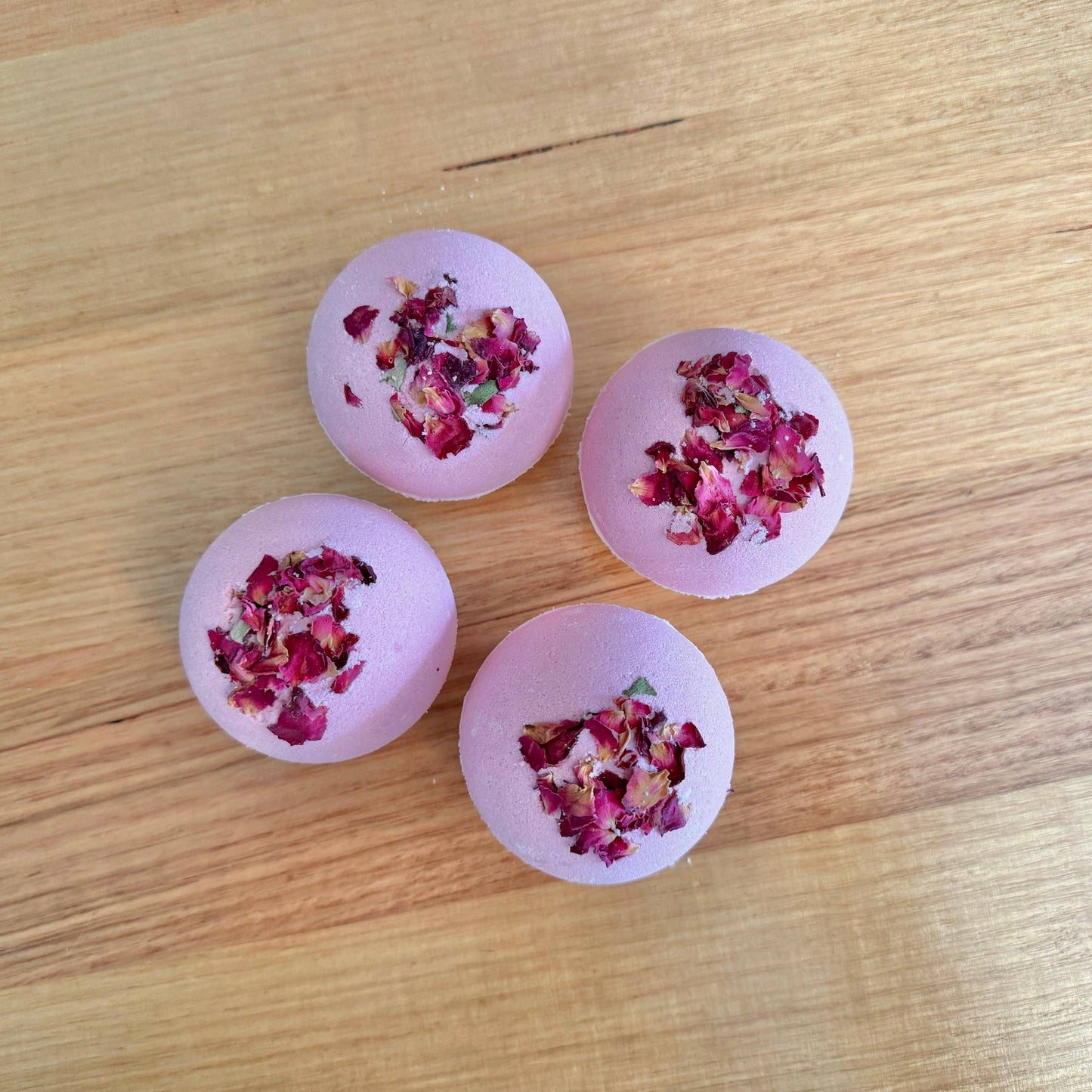 Suave Soaps Handmade Rose Geranium Goat Milk Bath Bomb available at the honey emporium