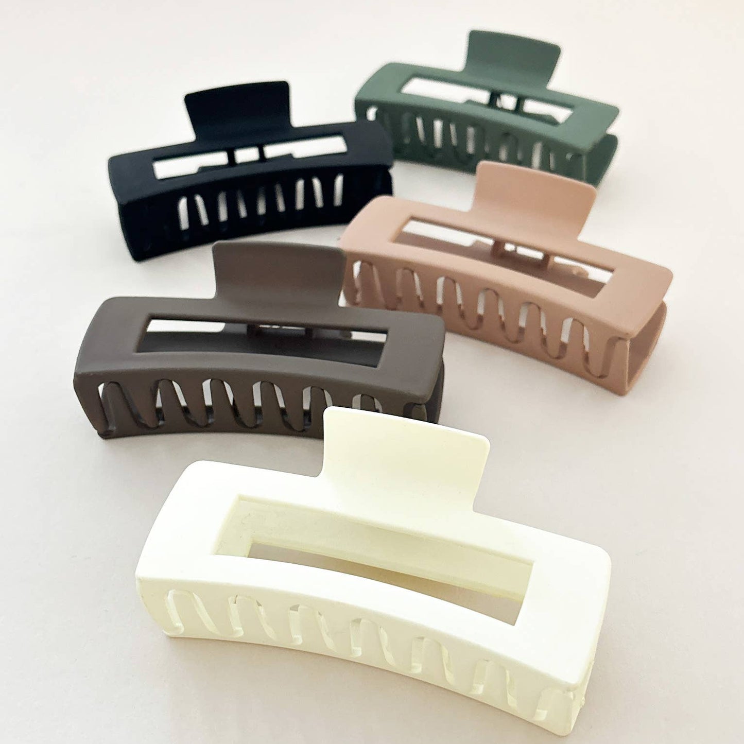 Large Rectangular Matte Claw Clip | Black