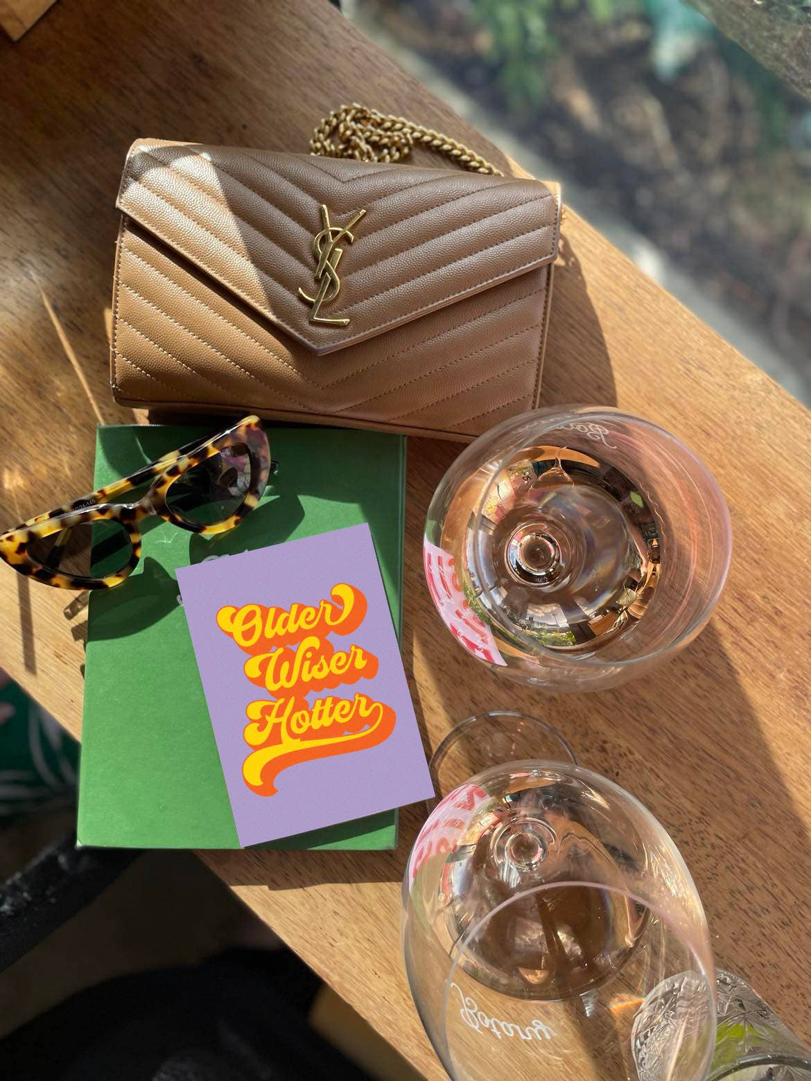 Older wiser hotter - Greeting Card Birthday Purple