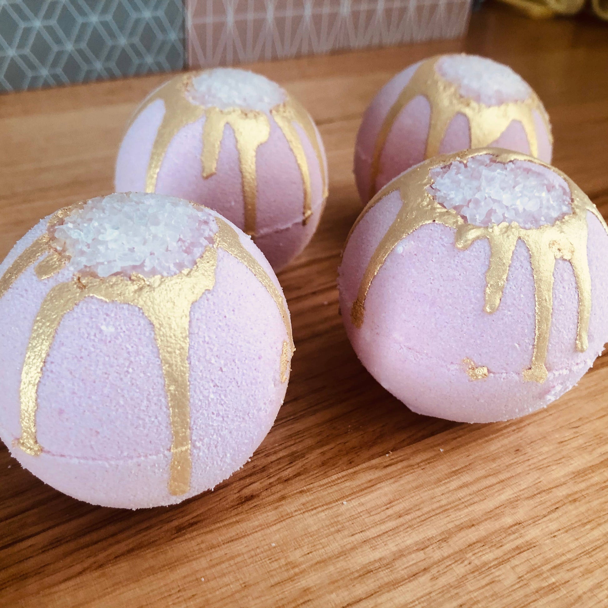 Suave Soaps Handmade Rose Gold Goat Milk Bath Bomb available at the Honey Emporium