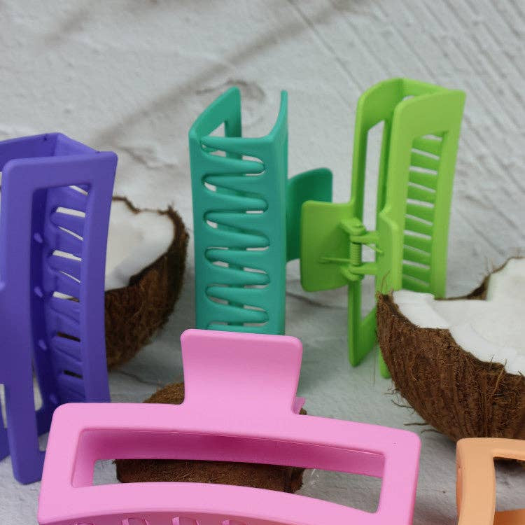 Jumbo Claw Hair Clip in neon green available at The Honey Emporium