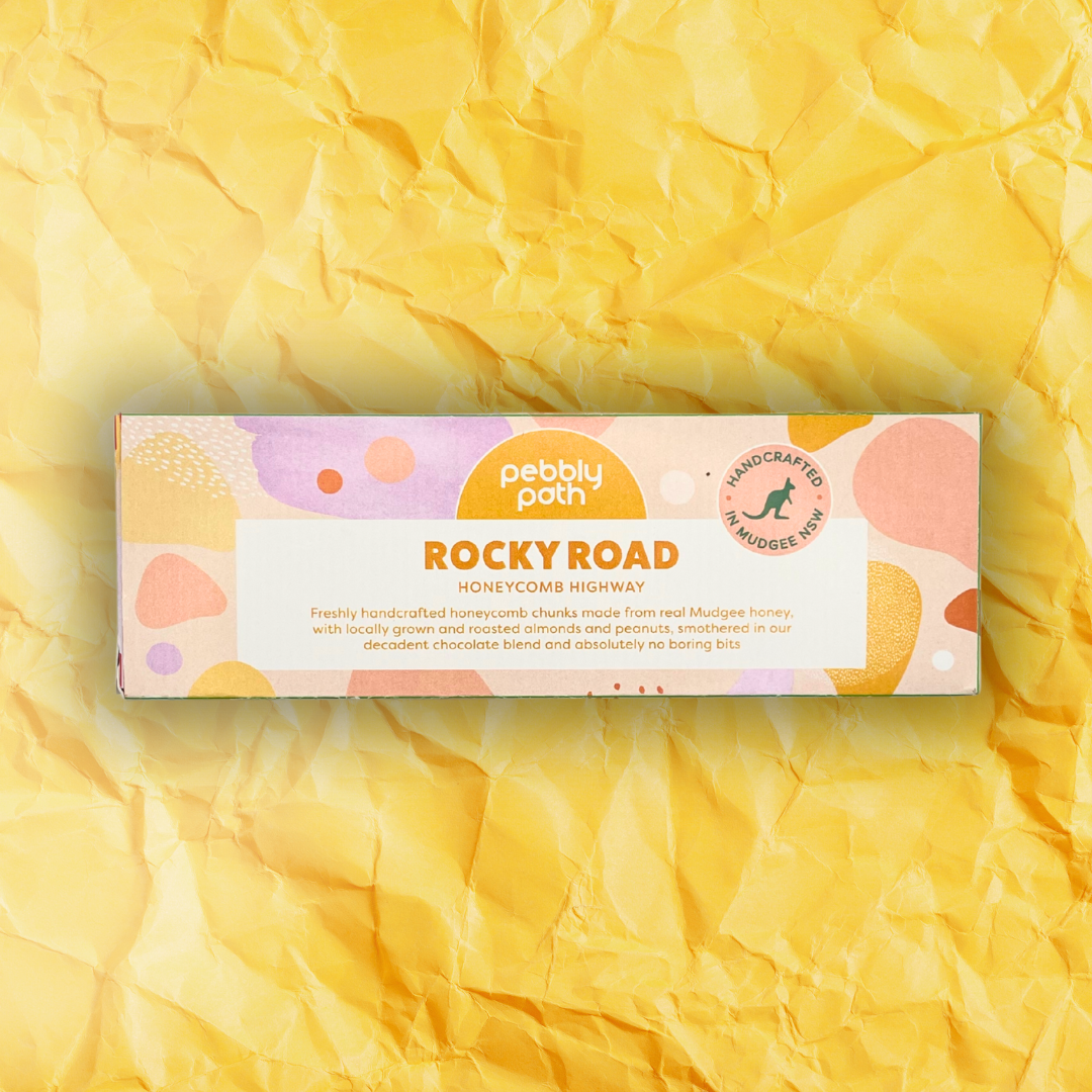 Pebbly Path Honeycomb Highway Rocky Road available at The Honey Emporium