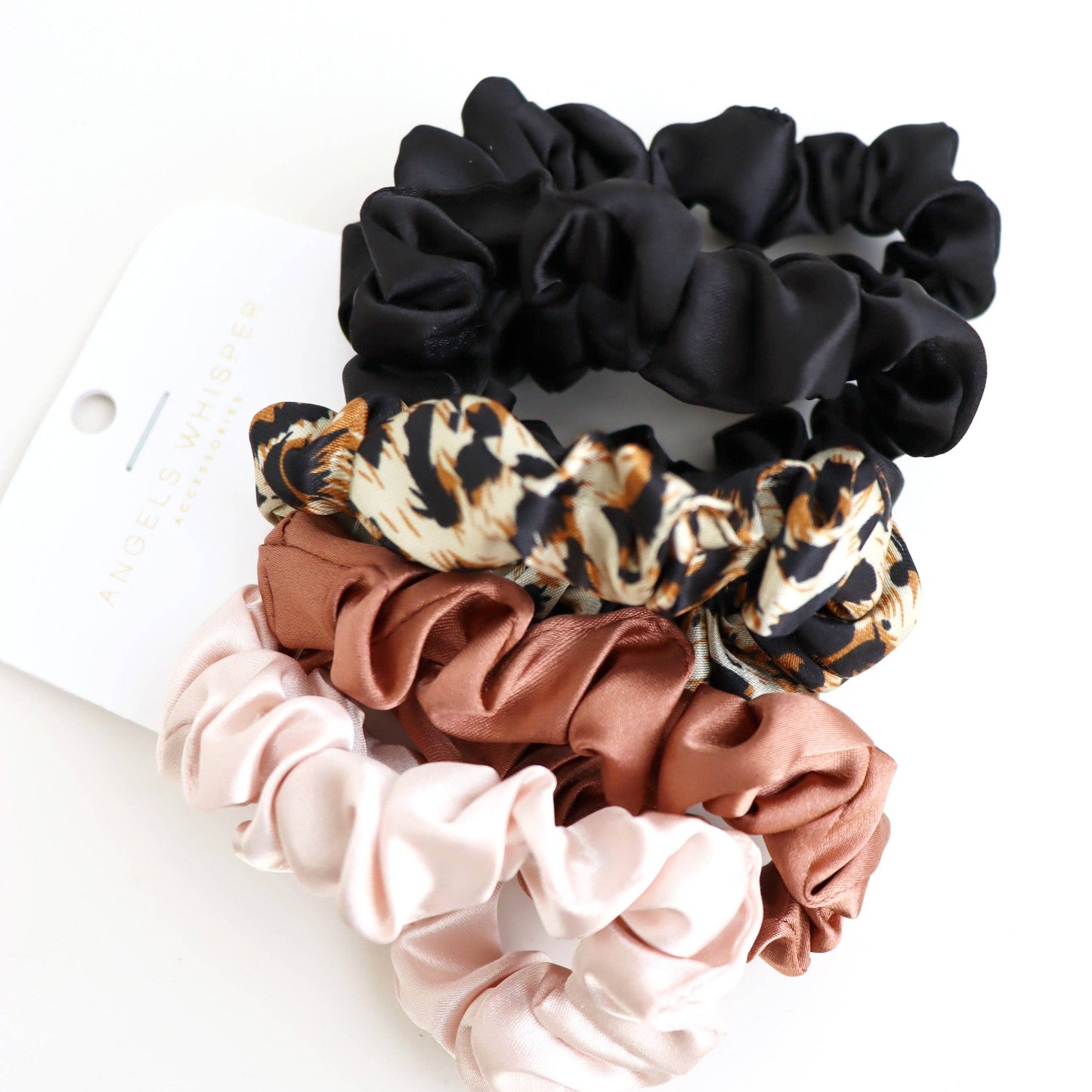 Leopard Mini Scrunchies 5 Pack Set