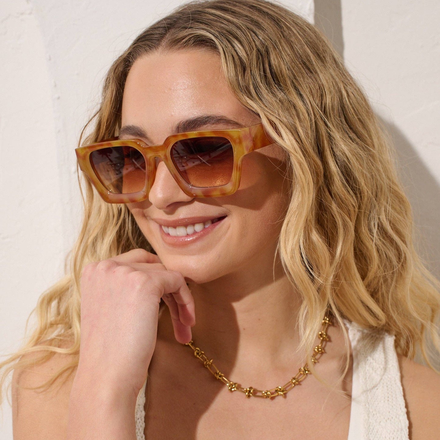 Jury Rectangular Sunglasses in Vintage Tort