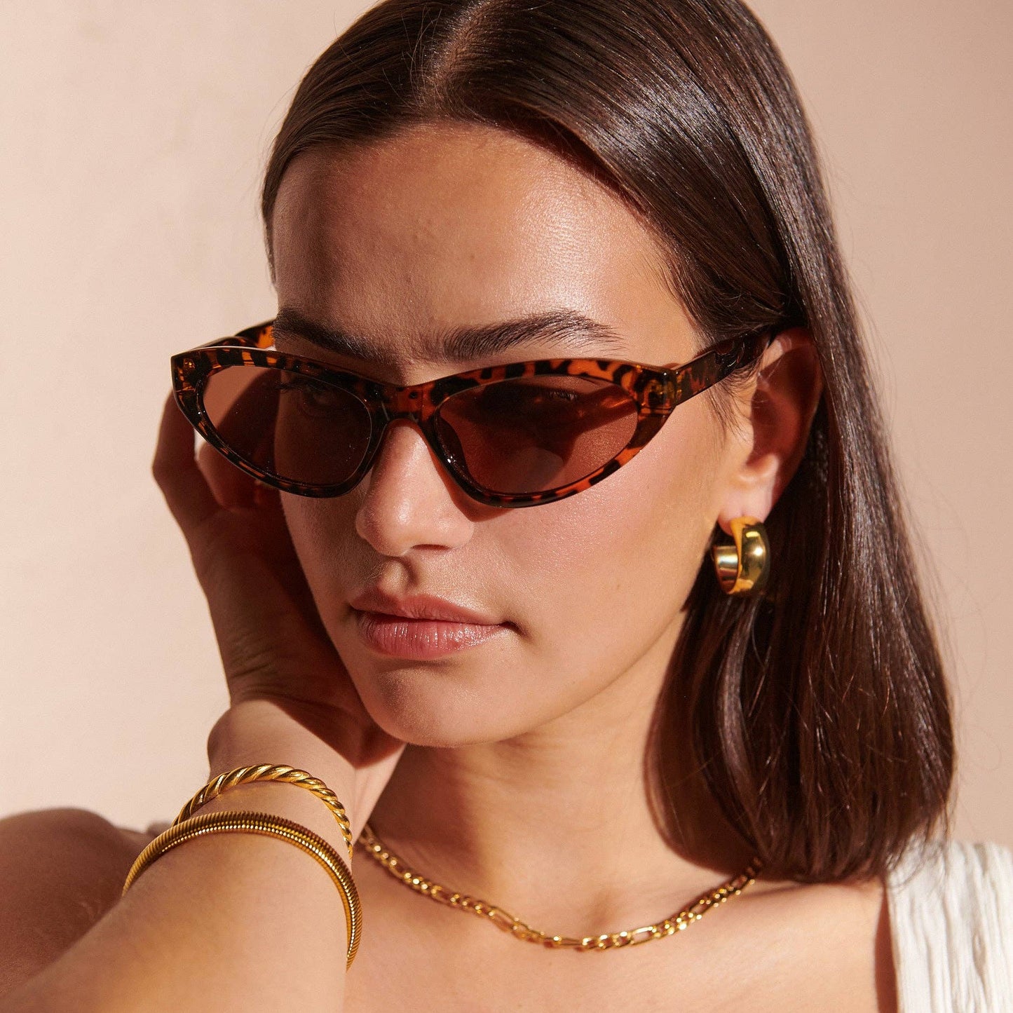 Catie Angular Sunglasses-Tort
