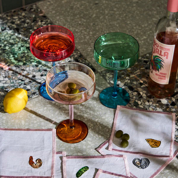 Kip & Co Marshmallow And Marmalade Margarita Glass Set available at The Honey Emporium