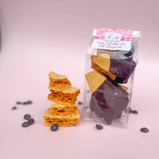 Bakers Wanna Bake Dark Chocolate and Sea Salt Honeycomb available at The Honey Emporium